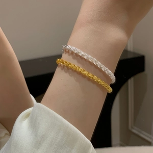 Elegant S925 sterling silver phoenix tail woven chain bracelets in gold and silver
