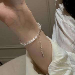 Detail of S925 sterling silver phoenix tail bracelet with adjustable extension chain
