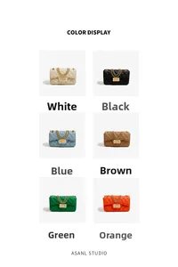 Quilted rectangular chain bag available in six vibrant colors with gold twist locks