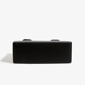 Detailed bottom view of black PVC jelly handbag showing neat stitching and sturdy structure