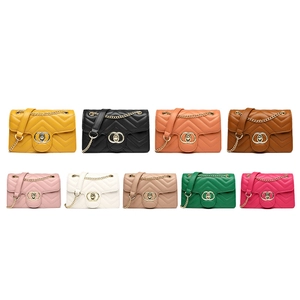 Quilted PU leather crossbody chain bag for women available in nine trendy colors