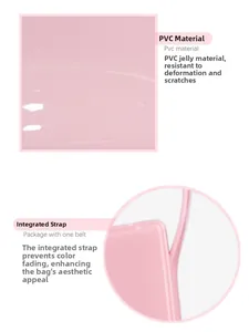 Detailed close-up showing the durable pink PVC jelly bag material and integrated strap design