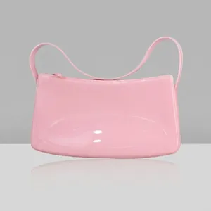Fashionable PVC Jelly Shoulder Bag Minimalist Underarm Handbag For Women Summer Solid Color Waterproof Everyday Street Style