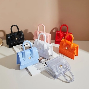 Fashion Mini PVC Jelly Crossbody Bag For Women Macaron Color Small Handbag With Gold Chain Strap Party Shoulder Bag
