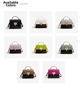 Detailed grid view showcasing available colors for PU leather patchwork envelope bags