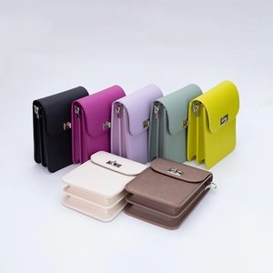 Fashionable minimalist multi-color crossbody bags with 3-layer organ structure and metal lock