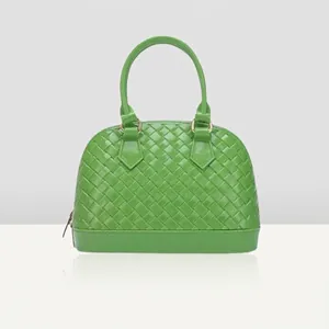 Women Fashion PVC Woven Jelly Shell Bag Elegant Evening Party Crossbody Handbag With Detachable Metal Chain Strap