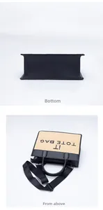 Detail view of the tote bag showing the bottom and top perspectives with IT TOTE BAG text