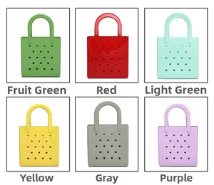 Bunte DIY EVA-Taschen mit perforierten Details und lebendigen Makronen-Farboptionen