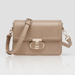 Luxury PU Leather Crossbody Bag For Women Fashion Metal Lock Small Square Shoulder Bag Retro Minimalist Daily Messenger Purse