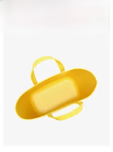 Vue de dessus du sac fourre-tout jaune en EVA avec espace de rangement pour accessoires