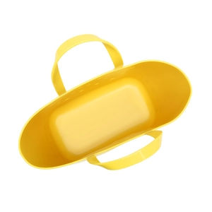 Sac en gelée PVC jaune vif avec design évidé et grande capacité pour la plage ou le shopping