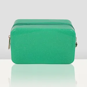 Women Dopamine Transparent Waterproof Glitter Cosmetic Bag PVC Shiny Clutch Handbag Travel Toiletry Makeup Organizer Bag