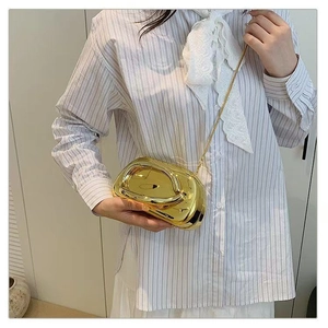 Sac de Soirée de Luxe en Acrylique Fini Miroir Métallique pour Femmes Mini Sac à Main Cylindrique à Coque Rigide Avec Poignée en Anneau Métallique Sac Bandoulière