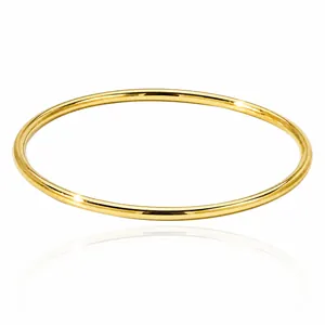 Jonc Minimaliste en Acier Inoxydable 316 Surface Lisse pour Femmes Hommes Vintage Plaqué Or Bijoux Hypoallergéniques