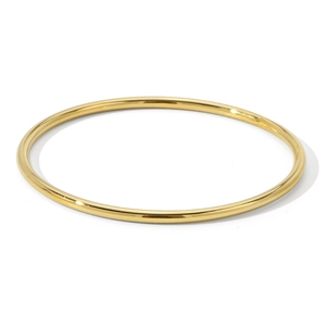 Bracelet jonc minimaliste en acier inoxydable doré avec finition miroir poli
