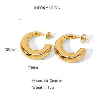 Detaillierte Größenangaben für dicke goldene Kupfer-Creolen mit einem Durchmesser von 29 mm