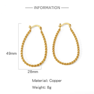 Diagramme technique montrant la hauteur de 49mm et la largeur de 28mm des boucles d'oreilles