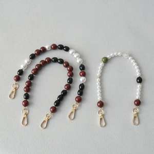 Fashion Acrylic Beaded Phone Strap And Bag Chain Replacement Handle With Artificial Pearl Decoration Metal Buckle For Women Jewelry