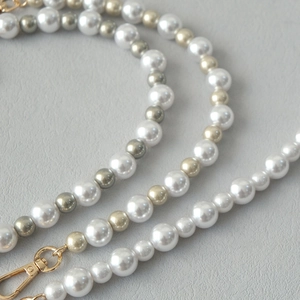 Bandoulière chic en perles acryliques avec fermoirs dorés pour sacs et mobiles