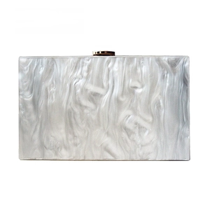 Women Marble Pattern Evening Clutch Bag Fashion PVC Hard Shell Box Purse With Gold Chain Strap For Wedding Banquet Party