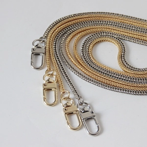 Metal Flat Snake Chain Bag Strap Gold Silver Plated Replacement Shoulder Chain Belt For Women Fashion Handbag Accessories