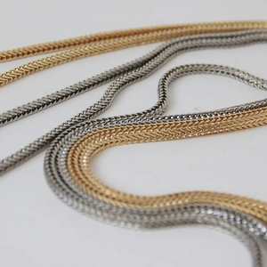 Flat gold and silver 3mm snake chain straps for women's handbag accessories