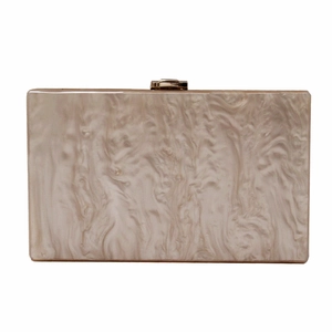 Elegant Marble Pattern Acrylic Clutch Bag Women Pearlescent Evening Bag With Chain Shoulder Strap Wedding Party Handbag
