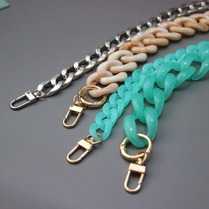 Chic resin and metal shoulder bag chains featuring marble textures and lobster clasps