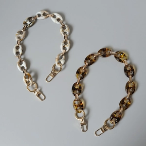 Acrylic Resin Leopard Bag Strap Chain For Women Handbags Retro Marble Pattern Accessory With Metal Buckles Shoulder Chain