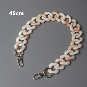 Detailed 45cm chunky resin chain strap with marble texture and gold metal buckles