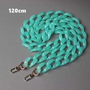 Detail of 120cm mint green chunky acrylic chain strap with gold swivel lobster clasps