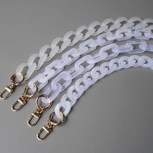 Acrylic Resin Bag Chain Chunky Link Shoulder Strap Marble Pattern Matte Frosted Bag Strap Replacement For Women Handbag Accessories