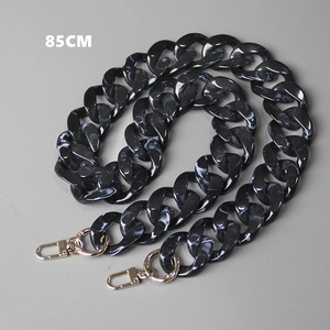 85cm resin handbag chain with black and white marble pattern and gold lobster clasps