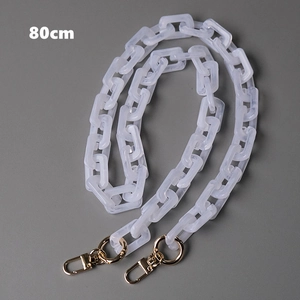 Detailed 80cm clear acrylic resin handbag chain with gold lobster clasps