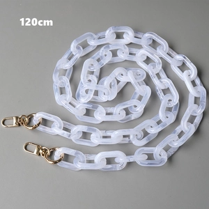 Detail of 120cm marble texture acrylic resin chain strap with gold lobster clasps