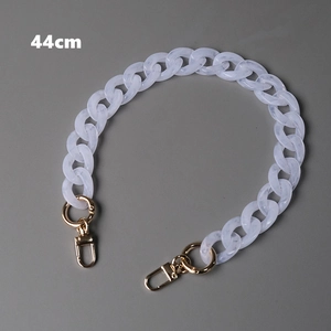 White marble acrylic chain bag strap with gold lobster clasps 44cm length detail