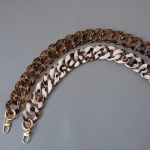 Tracolla a Catena Leopardata da Donna in Resina Acrilica Manico di Ricambio Retrò Con Fermagli in Metallo Dorato Per Borse