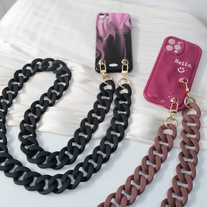 Detail of colorful resin chain links with matte finish on designer phone case