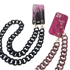 Chunky colorful acrylic chain strap with marble and wave pattern mobile phone cases