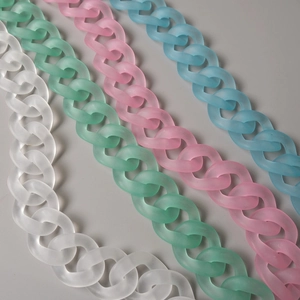Colorful matte acrylic resin chain links for bags and DIY jewelry in summer candy colors