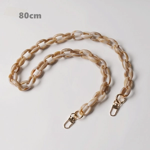 80cm amber marble resin chain strap with gold lobster clasps for vintage shoulder bags
