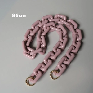 Tracolla a catena in resina rosa da 86cm con chiusure ad anello dorate per borse