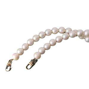 Iridescent white pearl strap with gold metal lobster clasps for DIY handbags
