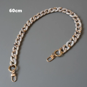 Detailed 60cm vintage marble acrylic chain strap with gold lobster clasps