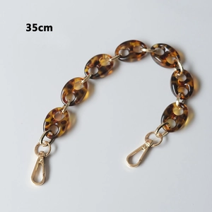 35cm leopard resin acrylic chain with gold metal lobster clasps for bag decoration