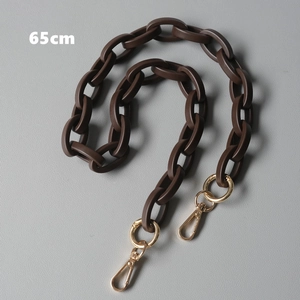 65cm dark brown acrylic chain replacement with gold metal lobster clasps for handbags
