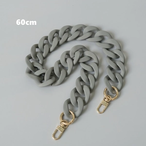 60cm grey matte resin chunky chain strap with gold lobster clasps for handbags