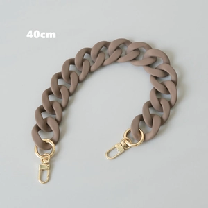 Detailed 40cm brown resin chunky chain strap with gold lobster clasps for handbags