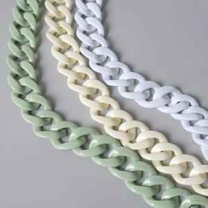 Fashionable acrylic resin chain straps in mint green and cream colors for handbags